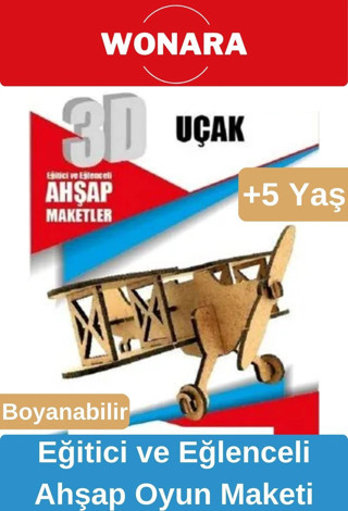 3D Eğitici Zeka Geliştirici Boyanabilir Ahşap Puzzle - Ebeveyn ve Çocuk İçin Demonte Oyun Maketi