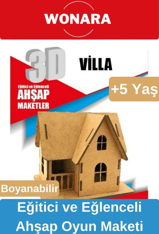 3D Eğitici Zeka Geliştirici Boyanabilir Ahşap Puzzle - Ebeveyn ve Çocuk İçin Demonte Oyun Maketi