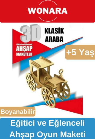 3D Eğitici Zeka Geliştirici Boyanabilir Ahşap Puzzle - Ebeveyn ve Çocuk İçin Demonte Oyun Maketi