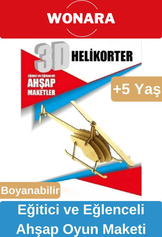 3D Eğitici Zeka Geliştirici Boyanabilir Ahşap Puzzle - Ebeveyn ve Çocuk İçin Demonte Oyun Maketi