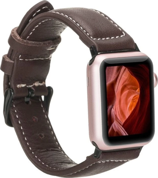 Apple Watch Uyumlu Deri Kordon 42-44-45mm NM1-AS3 Kahve