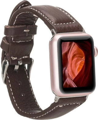 Apple Watch Uyumlu Deri Kordon 42-44-45mm NM4-AS4 Kahve