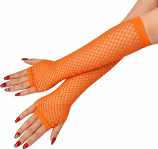 80’ler 90’lar Retro Turuncu File Parmaksız Eldiven 26 Cm