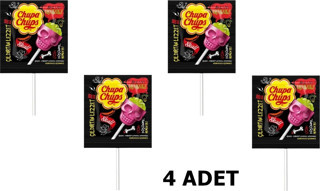 Chupa Chups Skull Çilek - Misket Limon Aromalı Lolipop Şeker 15 g x 4 ADET