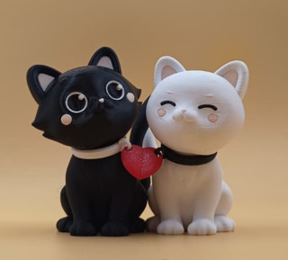 Aşkın En Tatlı Hali – Çift Kedi Figürlü Biblo Masa Süsü