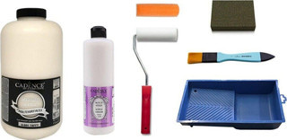 Cadence 2 Litre Antik Beyaz Boya 500Ml Parlak Vernik Set