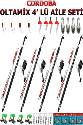 Oltamix 4’lü Aile Seti Ranger 5000 Makina CORDOBA 3m 75-200 gr Atarlı Teleskopik Kamış