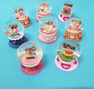 Büro Ev Ofis Dekoru için Tekli Mini Sevgililer Kar Küresi