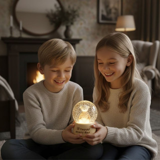 Büro Ev Ofis Dekoru için Pilli Led Işıklı Ayıcık Tema Müzikli Kar Küresi