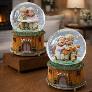 Büro Ev Ofis Dekoru için Tekli Maksi Mutlu Yaşlılar Püskürtme Kar Küresi