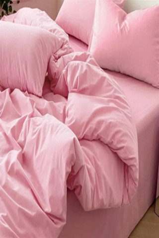 More Home    Çift Kişilik Nevresim Seti+ Yastık Kılıfı   Pembe 