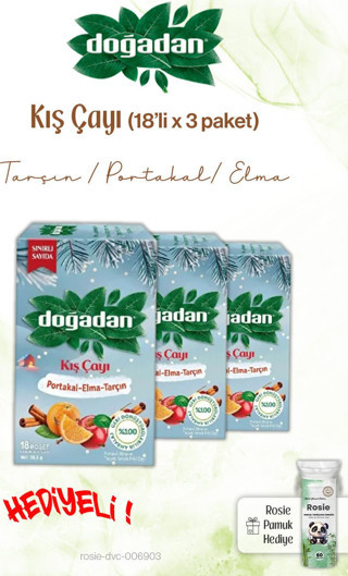 Doğadan x3 Kış Poşet Çay 18'li ve Rosie
