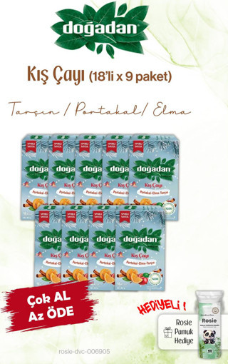 Doğadan Kış Poşet Çay 18'li, 9 Paket ve Rosie