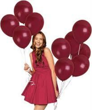 Bordo Latex Balon 25 Adet