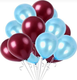 Deniz Party Store 10'lu Metalik Bordo-Mavi Balon Trabzon Spor Balon Seti