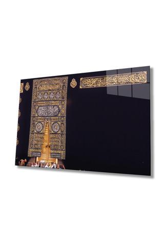 Pi Dekorasyon Kabe Kapısı Kutsal Topraklar Dini İslami Cam Tablo Ev Ve Ofis Duvar Dekoru Hediyelik Büyük Tablo Cam