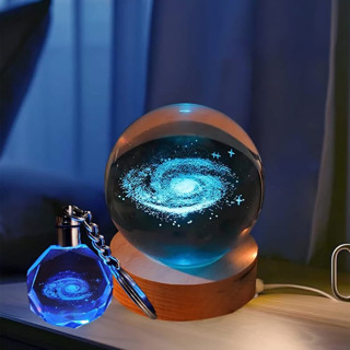 Toz Bulutu Tasarımlı Renk Değiştiren Usb li Cam Küre Ve Işıklı Anahtarlık