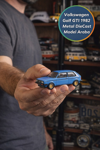 Greenlight Volkswagen Golf GTI 1982 Mavi Club V Dub Özel Seri 1:64 Ölçek Diecast Koleksiyon Araba