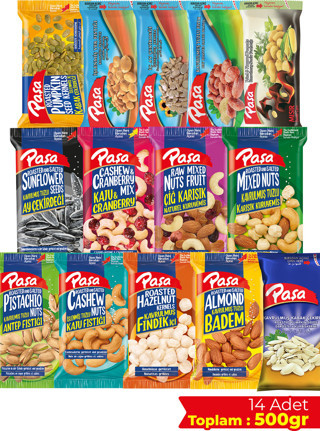 14lü Karışık Kuruyemiş Tanışma Paketi 500 gr – Mini Tadım Seti