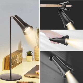 Çok Amaçlı Güçlü Manyetik Başlıklı 4’ü 1 Arada Portatif Siyah LED Lamba Masaüstü, El Feneri, Duvara 