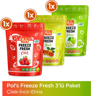 Pol's Freeze Fresh Çilek 15 g , İncir 20 g , Elma 20 g