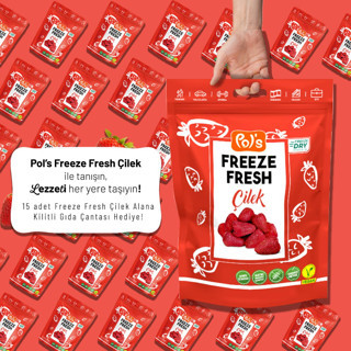 Pol's Freeze Fresh Çilek 15 g x 15 adet + Çilek Çantası 
