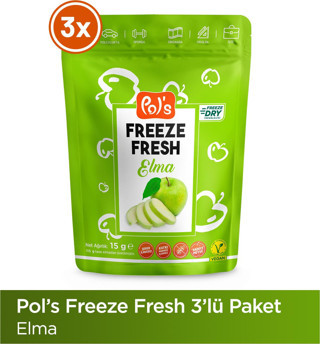 Pol's Freeze Fresh Elma 3 adet x 20 g Dondurularak Kurutulmuş Meyve 