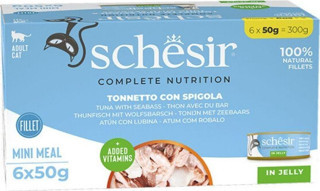 Schesir Jöle İçinde Ton Balığı ve Levrekli Yetişkin Kedi Konservesi 6 x 50 gr