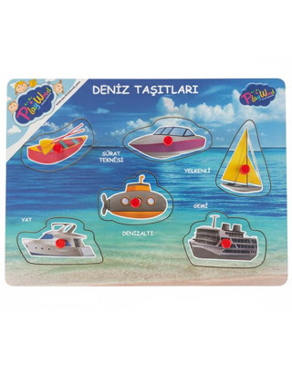 Playwood Ahşap Tutmalı Eğitici Puzzle Deniz Taşıtları ONY326