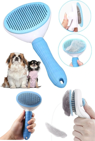 Otomatik Temizlenen Evcil Hayvan Tarağı Mavi