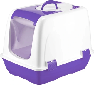 Mikopet Küçük Kapalı Kedi Tuvaleti Mor
