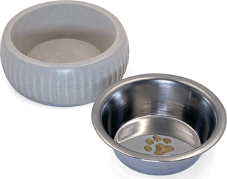 Mikopet Organik Seramik Mama Kabı Gri