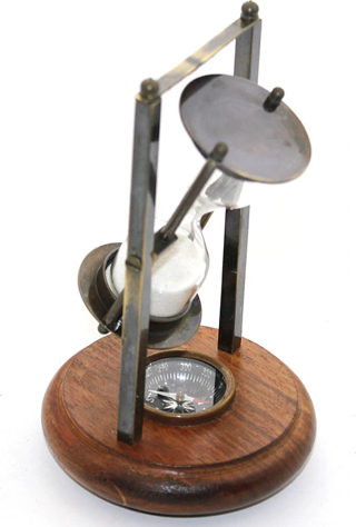 Pirinç Pusulalı Kum Saati Model 4