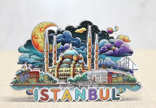 Ahşap İstanbul Temalı Magnet Alk4599