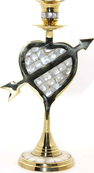 Pirinç Sedefli Tekli Şamdan 11056-975