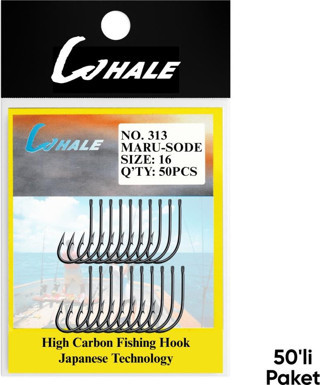 Olta İğnesi - Whale - Maru Sode - Nikel - No: 16  (50'li Paket)