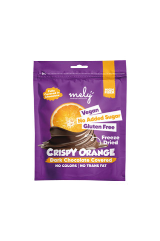 Mely Glutensiz Seker Ilavesız Vegan Cıkolata Kaplı Freeze Dry Portakal 50Gr