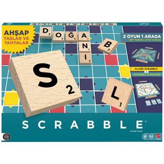 JLJ64 Scrabble Orijinal Ahşap İkisi Bir Arada Türkçe