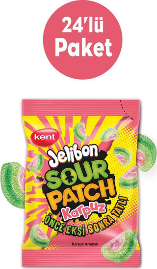 Sour Patch Karpuz Aromalı Şekerleme 80 gr 24'lü Paket