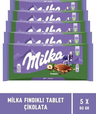 Milka Fındıklı Çikolata 80 gr 5 adet