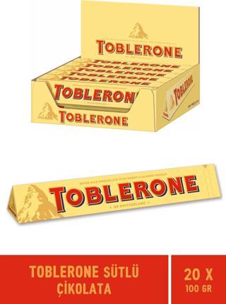 Toblerone Milk Sütlü Çikolata 100 gr 20 Adet