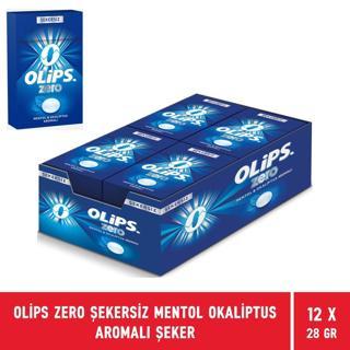 Olips Zero Şekersiz Mentol Okaliptus Aromalı Şeker 28 gr 12 Adet