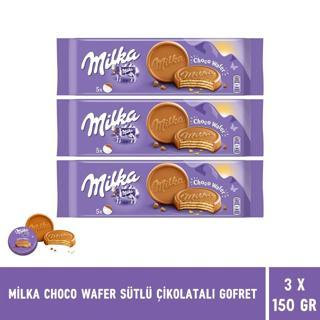 Milka Choco Wafer Sütlü Çikolata Kaplamalı Gofret 150 gr 3 Adet