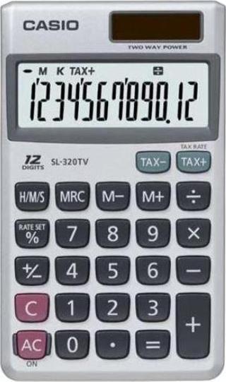 Casio SL-320TV-W-DP 12 Hane Cep Tipi Hesap Makinesi