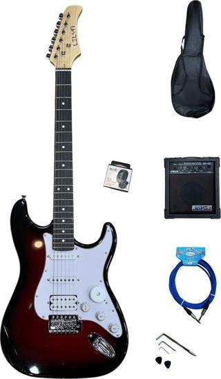 Lilya Elektro Gitar Strat Kasa (Kırmızı) Set