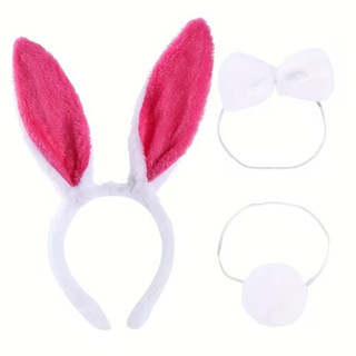 Fuşya Tavşan Kız Çocuk  Kostüm Seti (Tütü Etek, Taç, Papyon, Ponpon)
