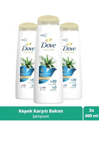 Dove Ultra Care Saç Bakım Şampuanı Kepek Karşıtı Bakım Aloe Vera 400 ml 3 Adet