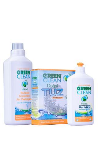 U Green Clean Bulaşık Makinesi Jel Deterjan 1 Lt. + Tuz 1,5 Kg. Parlatıcı 500 Ml. 3' Lü Set
