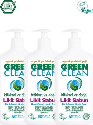 U Green Clean Organik Portakal Yağlı Likit Sabun 500 Ml 3'Lü Set