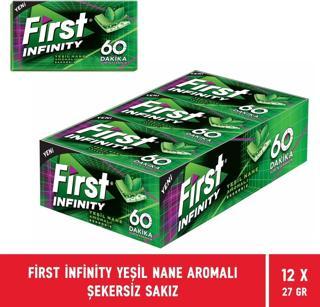 First Infinity 60 Dakika Yeşil Nane Aromalı Şekersiz Sakız 12 Adet